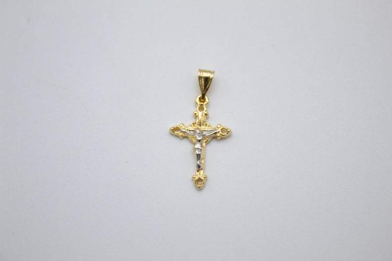 18K Gold Filled Crucifix: Gold