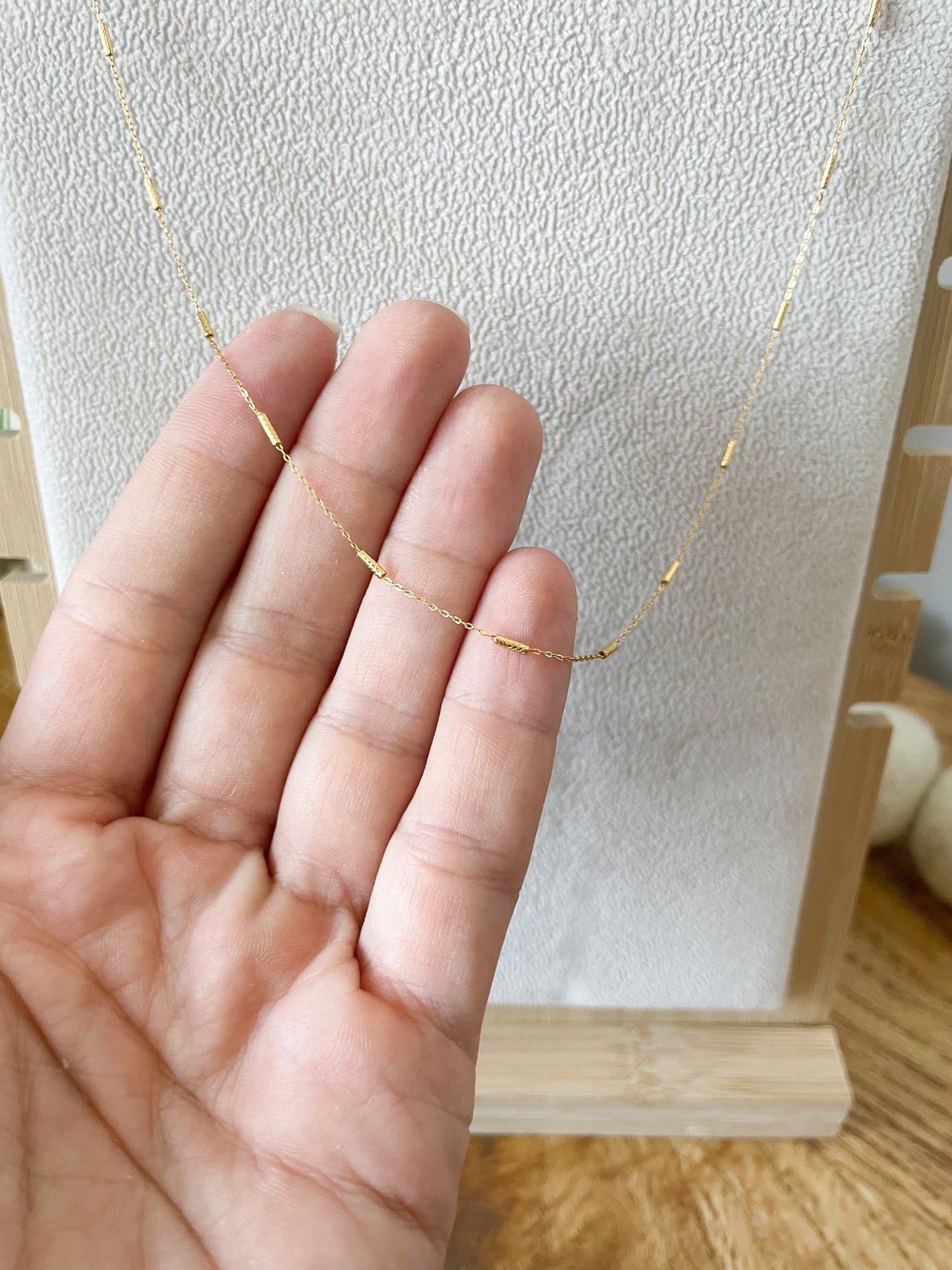 24K Gold Filled Dainty Artisan Tube Cable Satellite