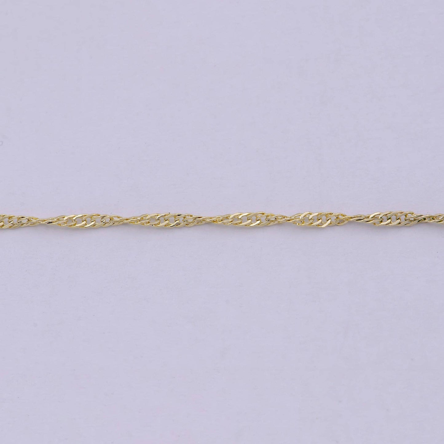 14K Gold Filled Diamond Cut Singapore Chain Necklace 1.4mm Thin Dainty Chain, Gold Layer Chain WA-541