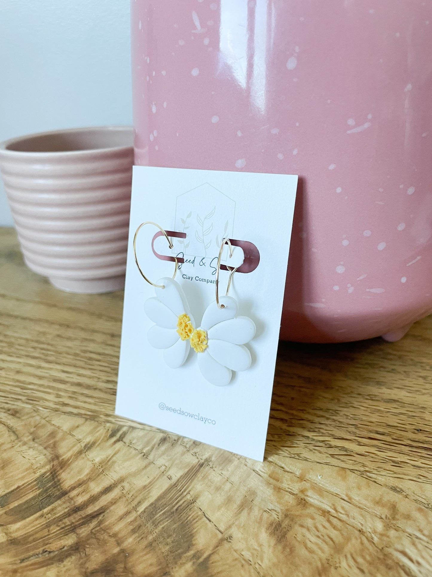 Half Daisy on Wire Hoop