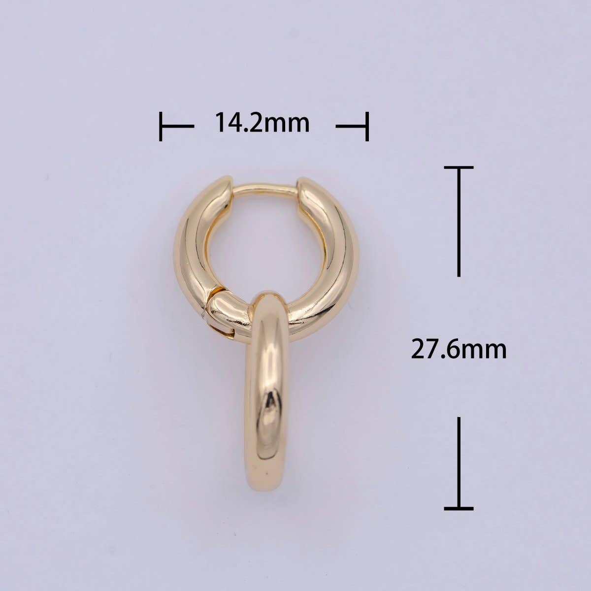 Dainty Intertwined Huggie Earrings with Round Dangle Charm Drop