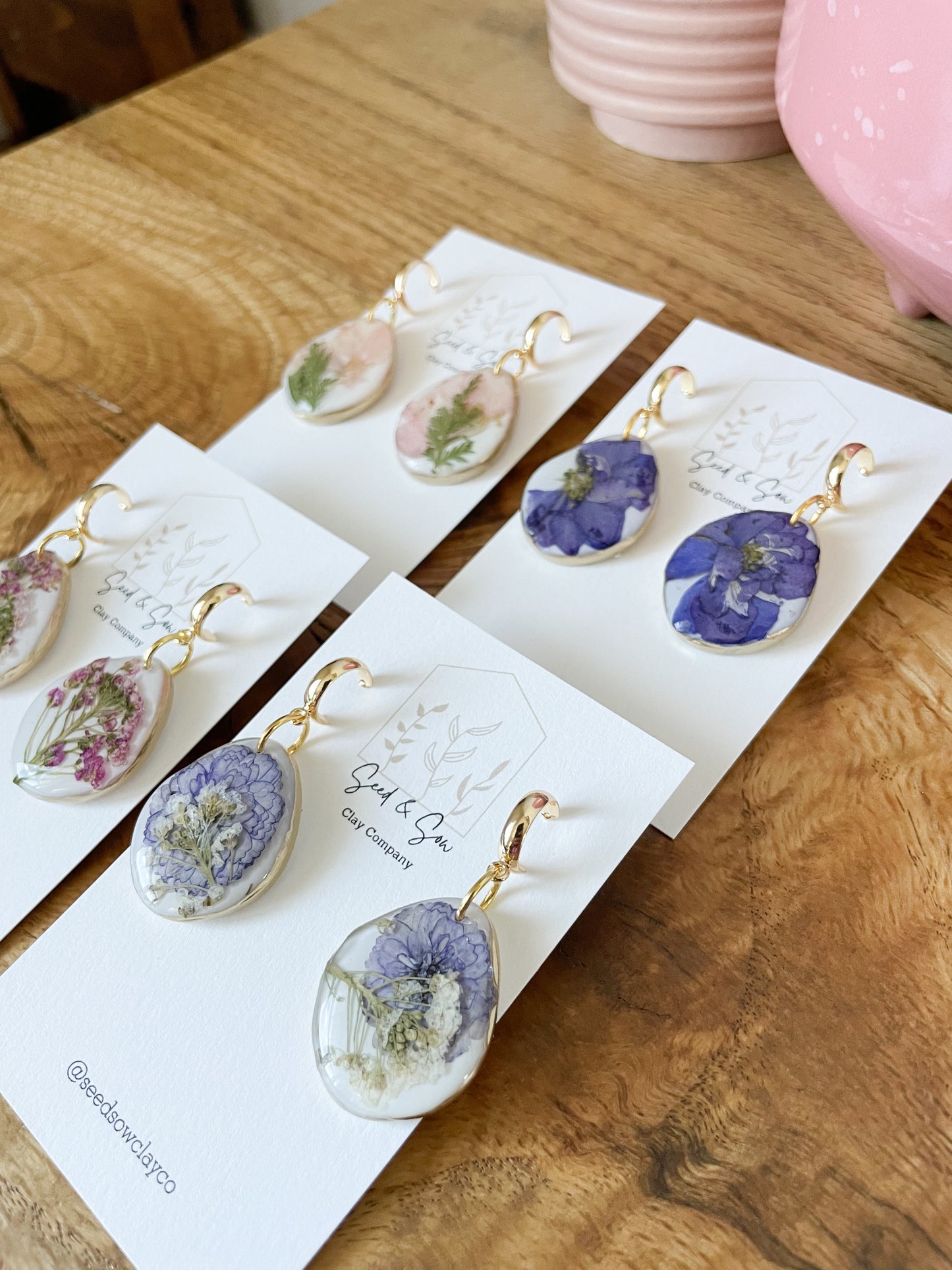 Gold Rimmed Pressed Flowers