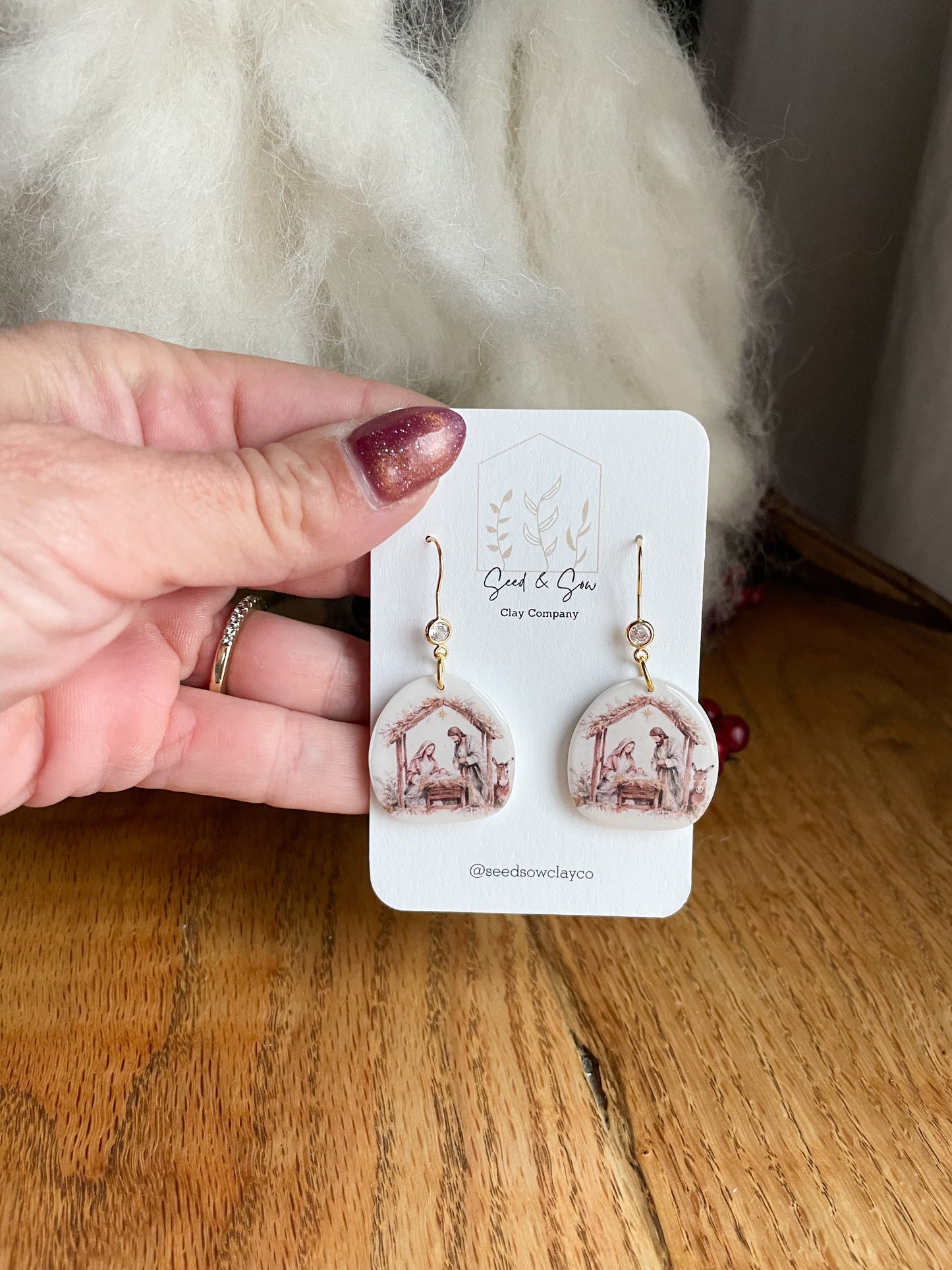 Nativity on Cz Ear Wire