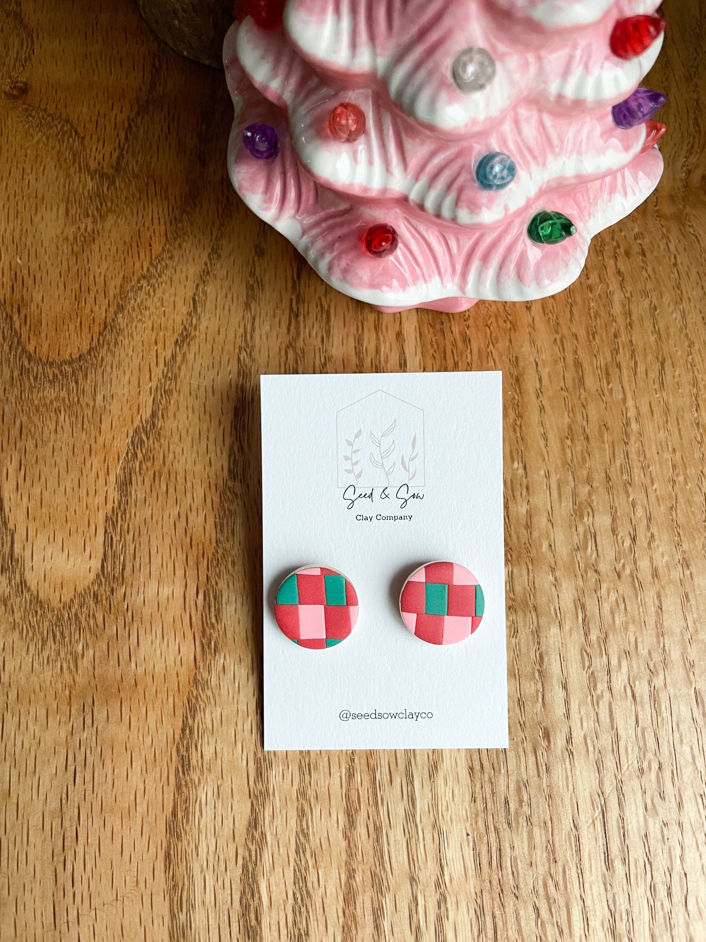 Large Checker Button Stud