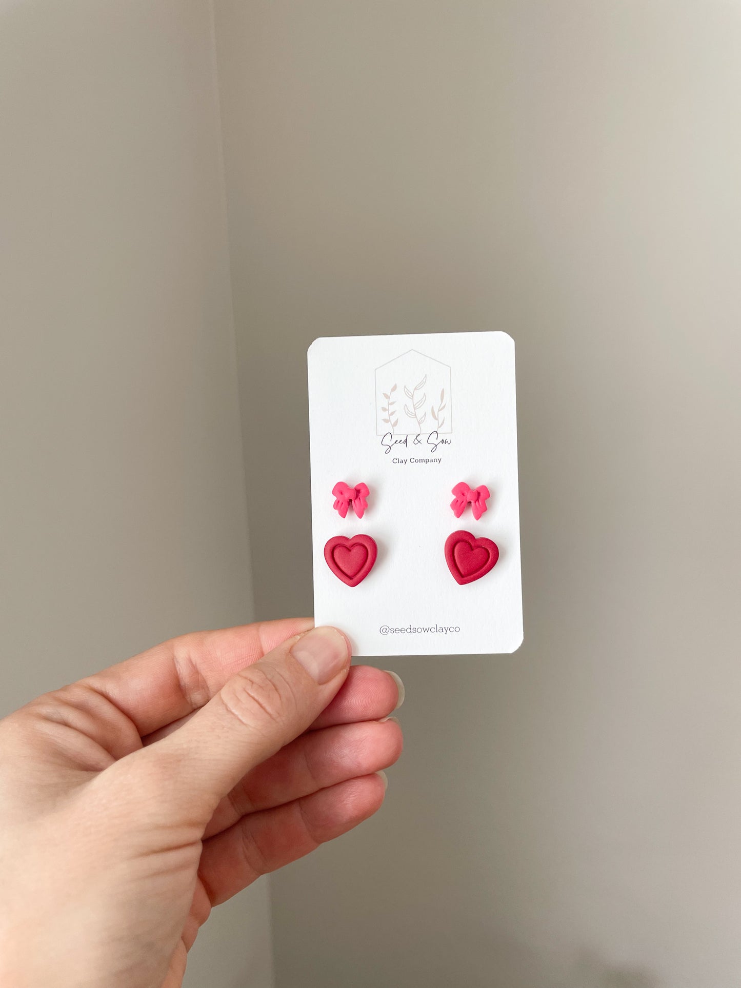 Tiny Bow & Heart Stud Pack