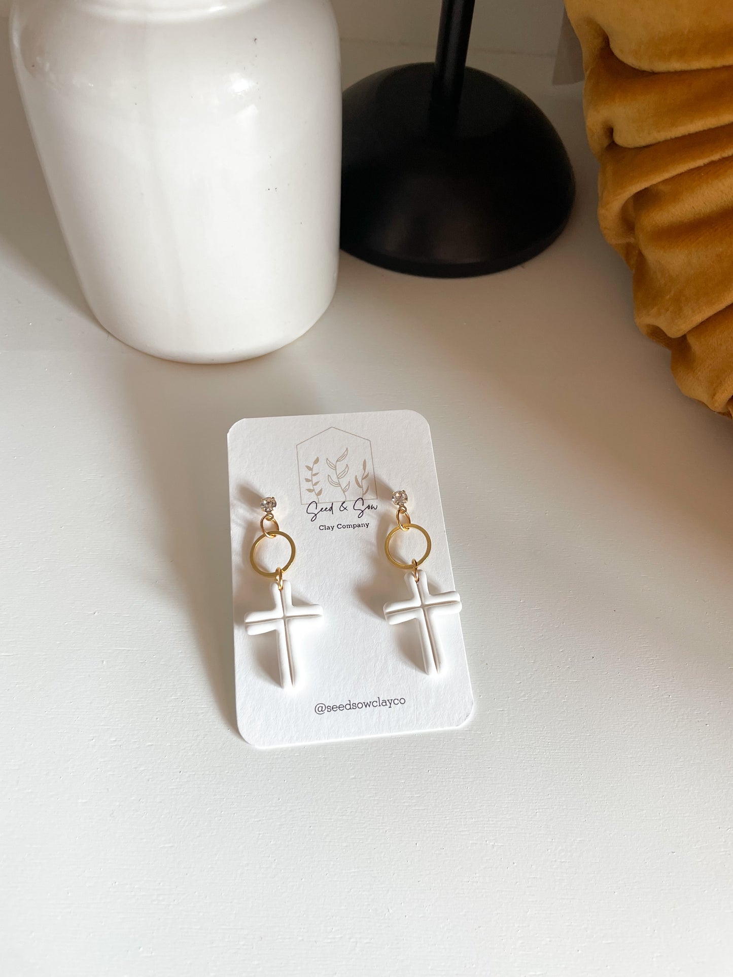 White Cross Dangle