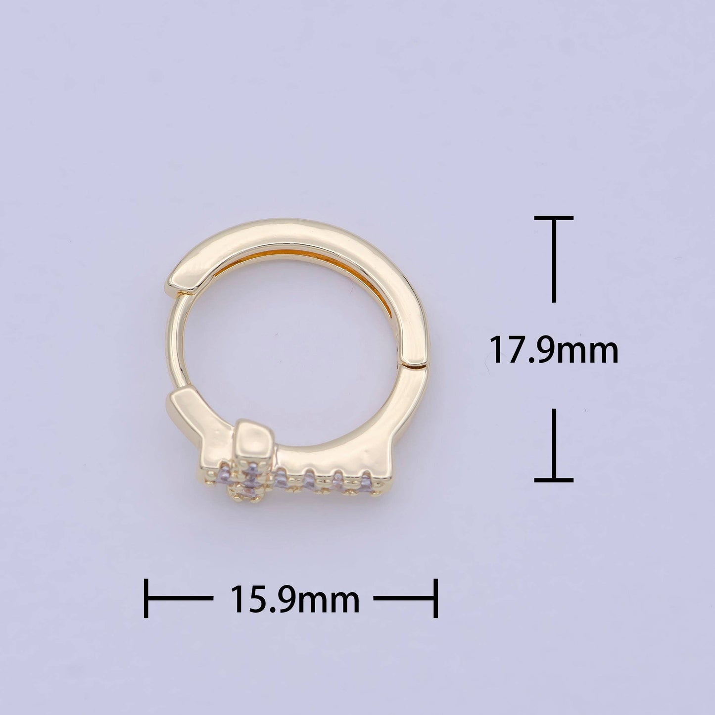 Minimalist Cross Gold Huggie Hoop Earring