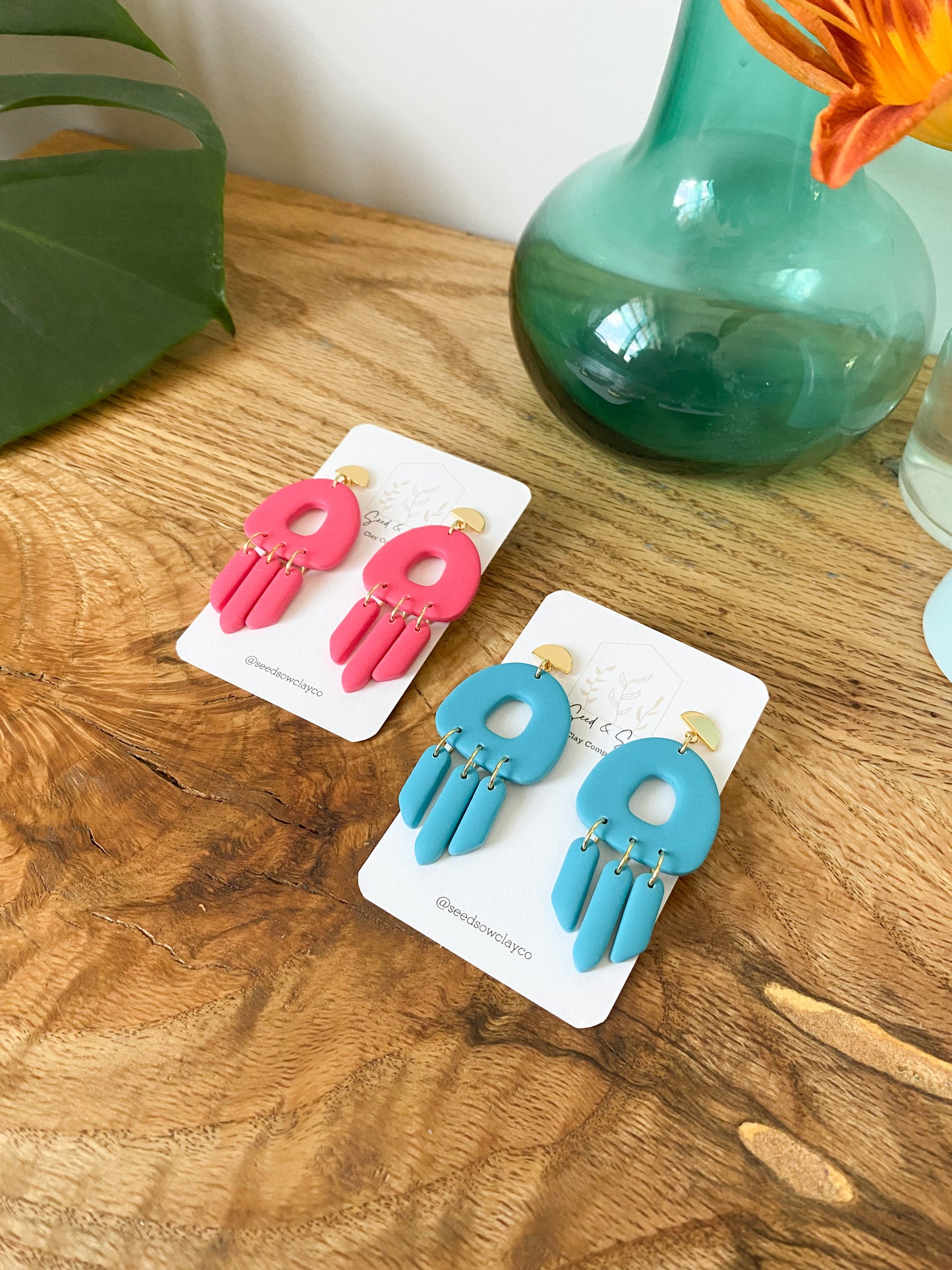 Fringe Dangle in Pink or Blue