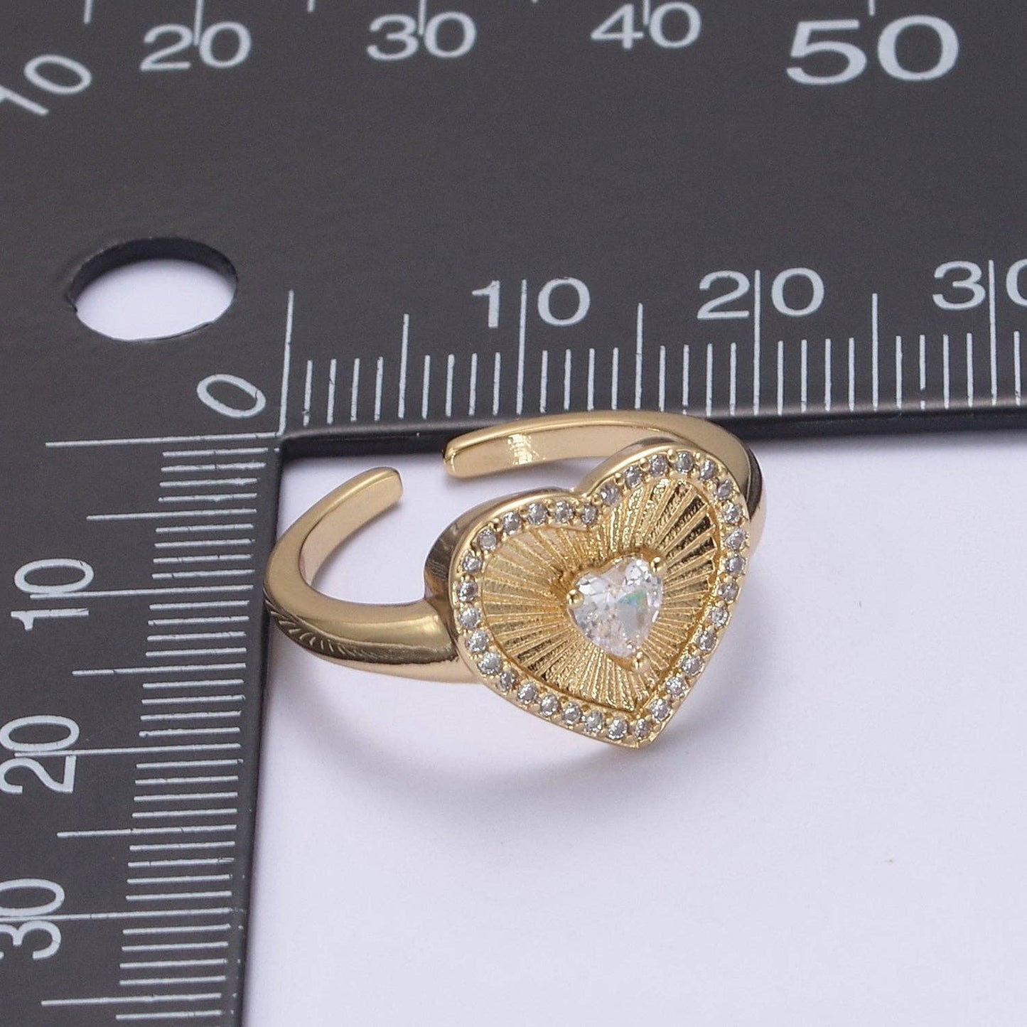 Sunburst Heart Ring 14k Gold Filled Ring