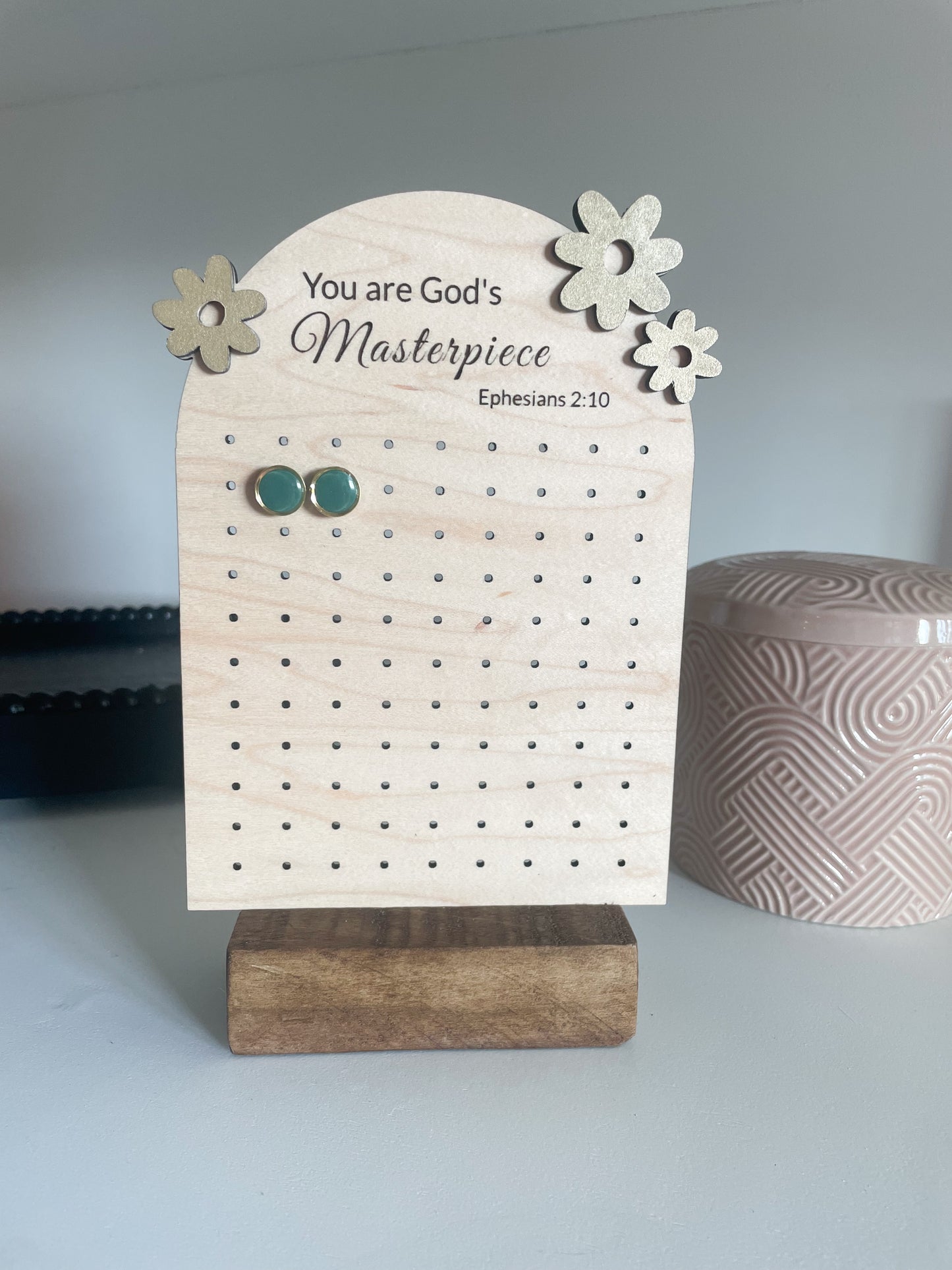 Bible Verse Flower Earring Stand