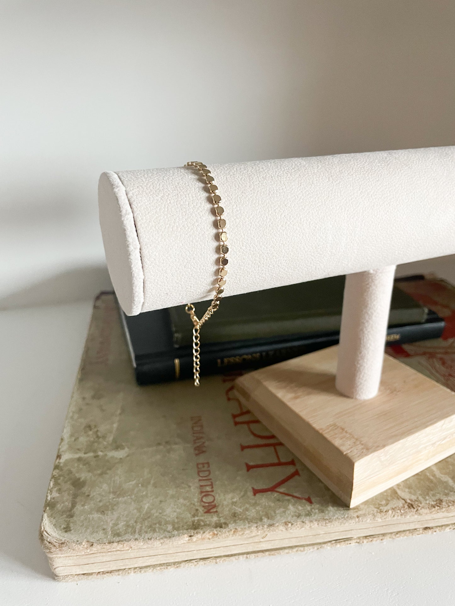 18K Gold Filled Flat Ball Disc Bracelet