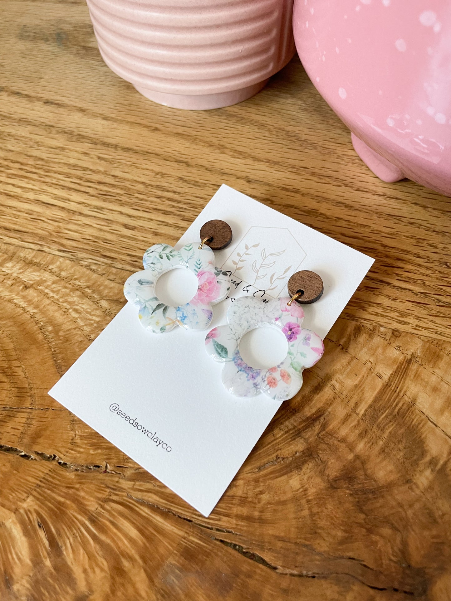 Spring Floral Flower on Wood
