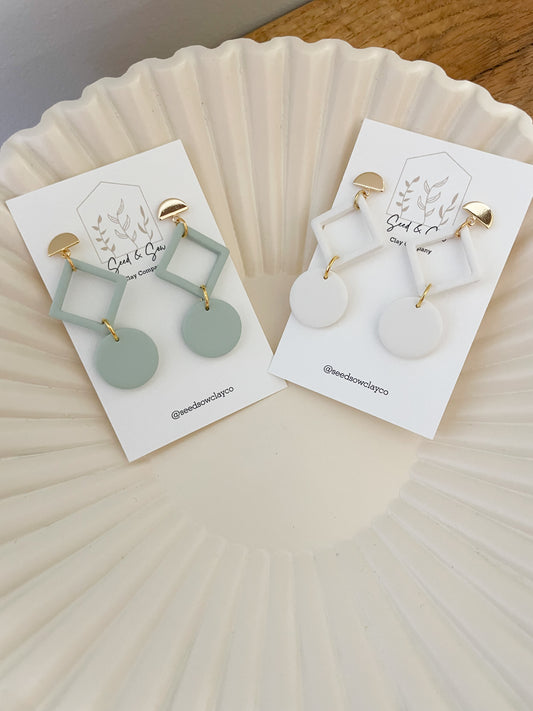 Diamond & Circle Dangle