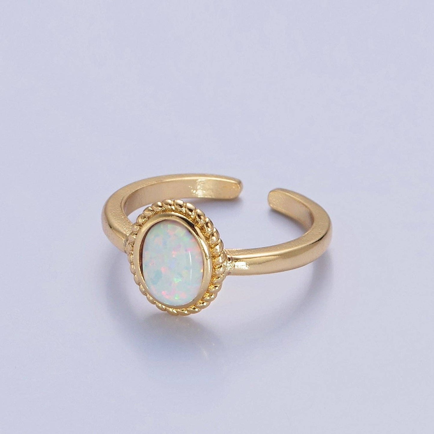 Opal Gold Vintage Style Ring White