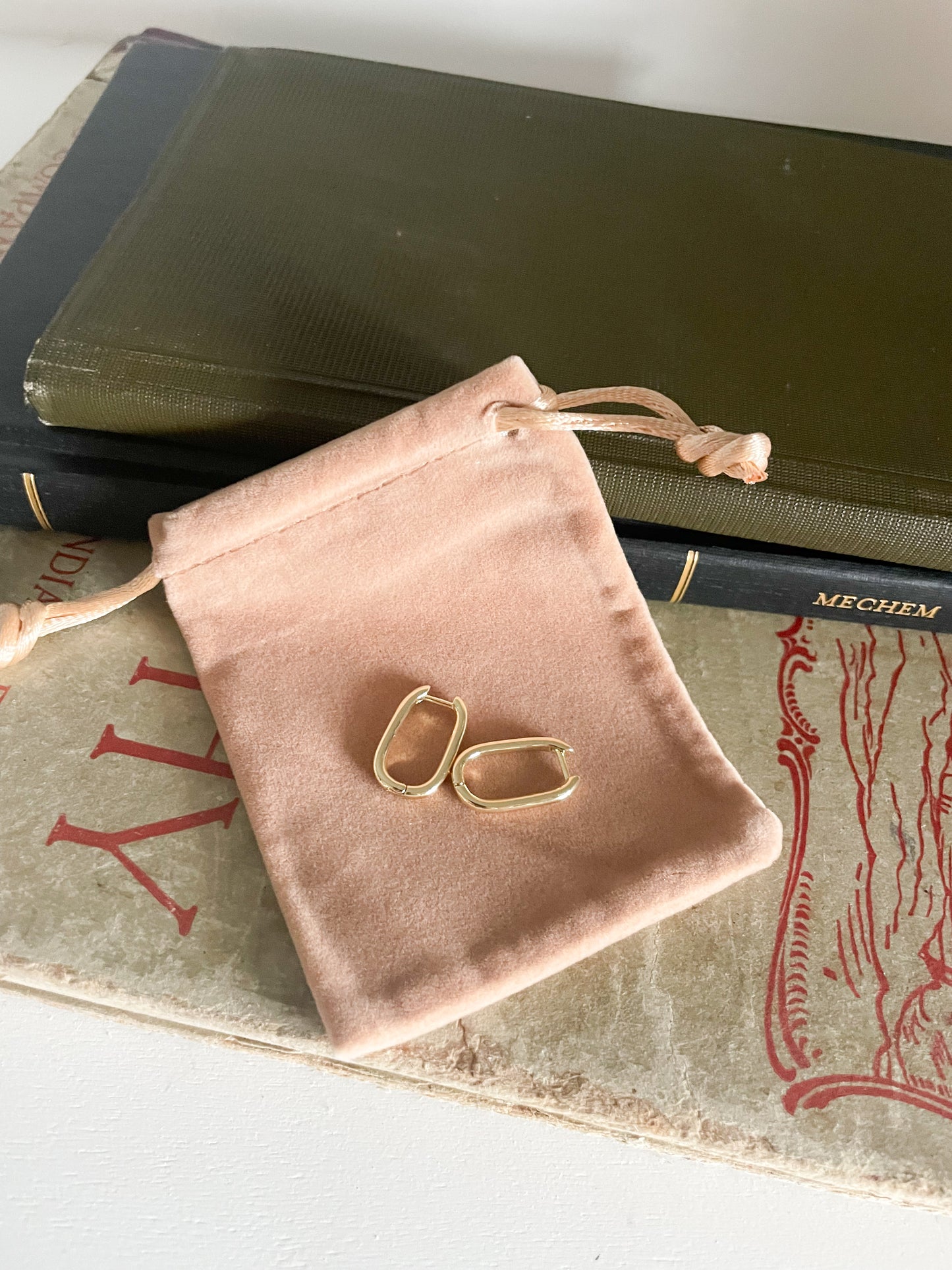 24K Gold Filled 20mm Minimalist Oblong Hoop Earrings