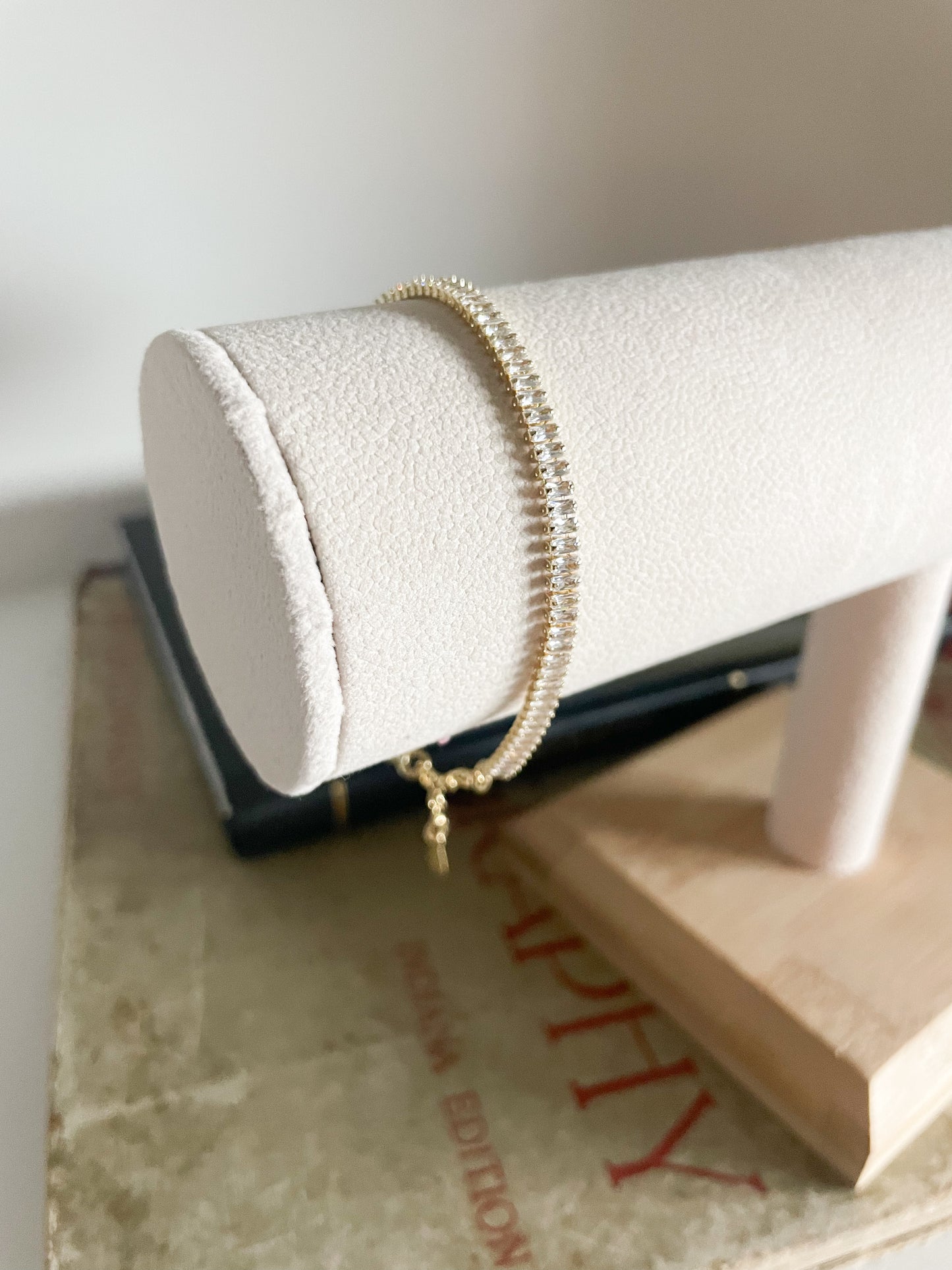 24K Gold Filled CZ Baguette Tennis Bracelet