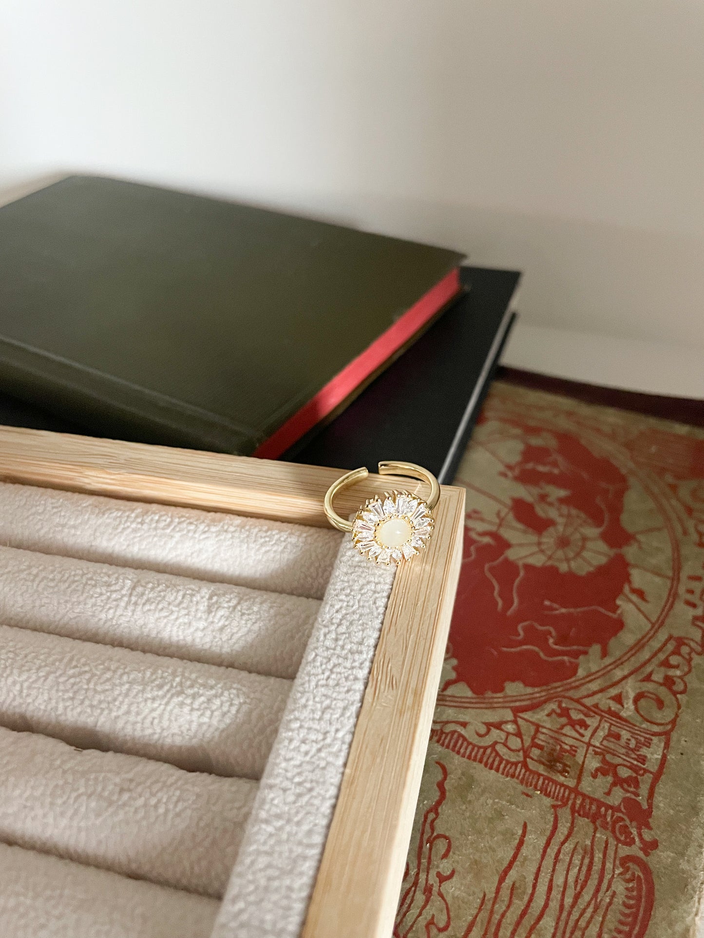 Micro Pave Gold Nourished Sun Flower Ring