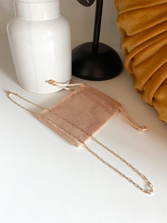 14K Gold Filled Paper Clip Chain Necklace