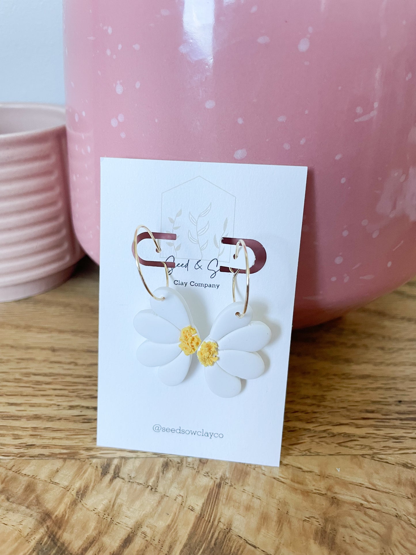 Half Daisy on Wire Hoop
