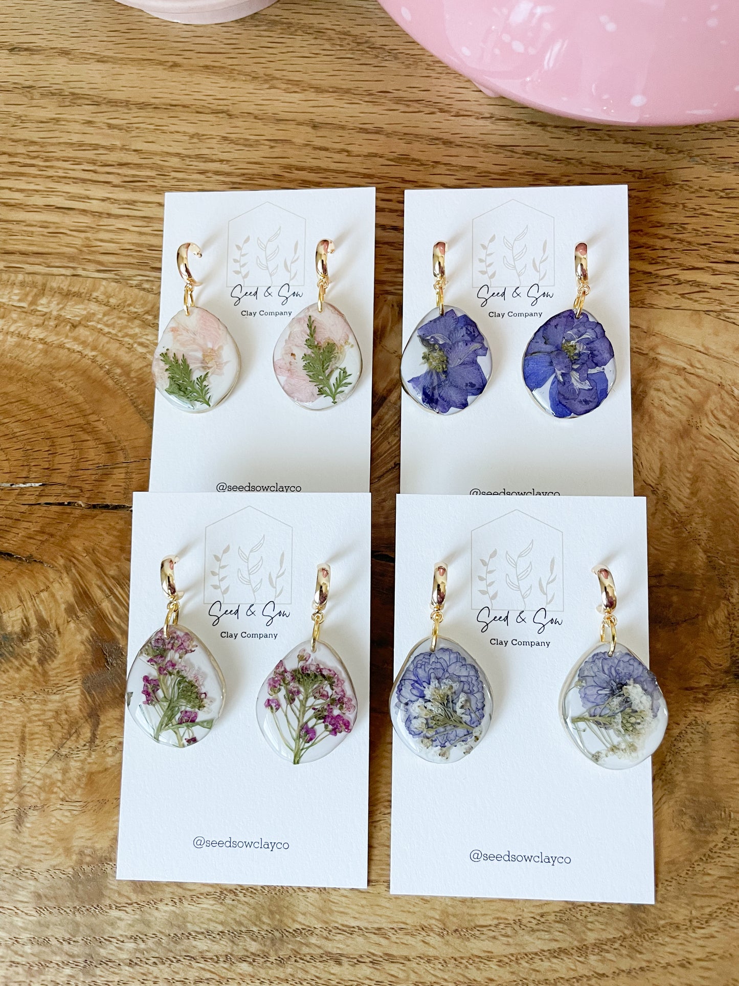 Gold Rimmed Pressed Flowers