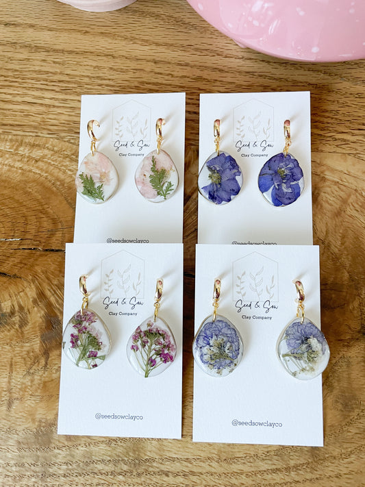 Gold Rimmed Pressed Flowers