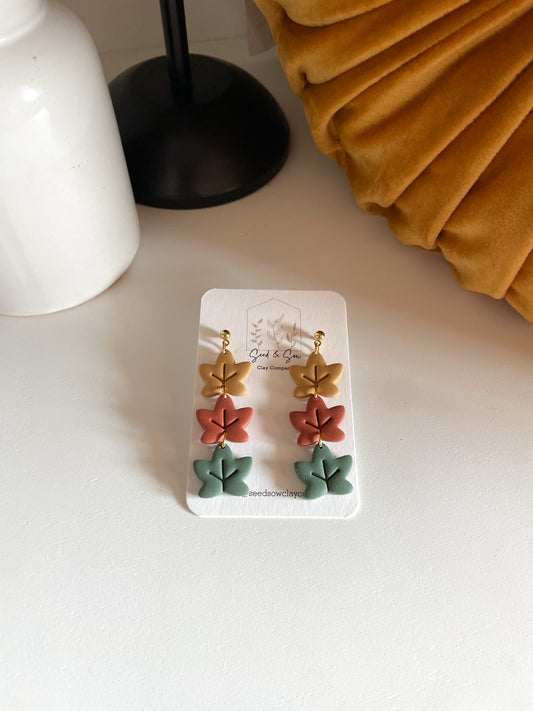 Triple Leaf Dangle (yellow, orange, green)