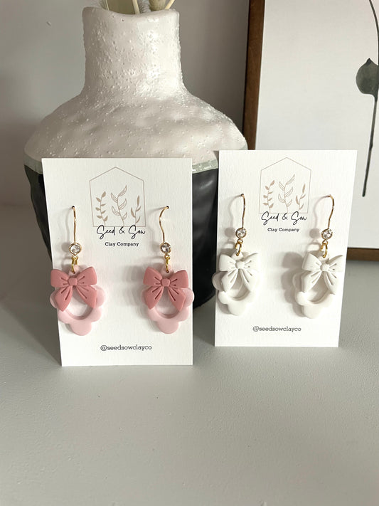 Cz Scallop Bow Dangle