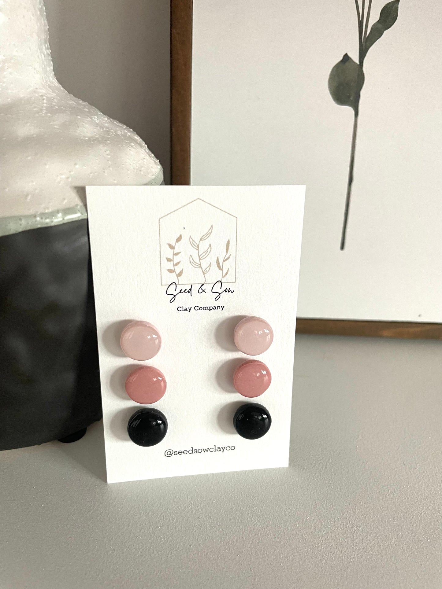 Triple Shiny French Pink Stud Pack