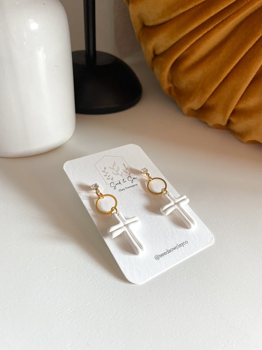 White Cross Dangle