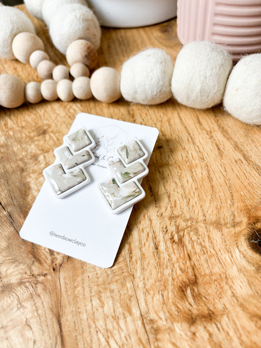 Bezel Tiered Diamond Stud