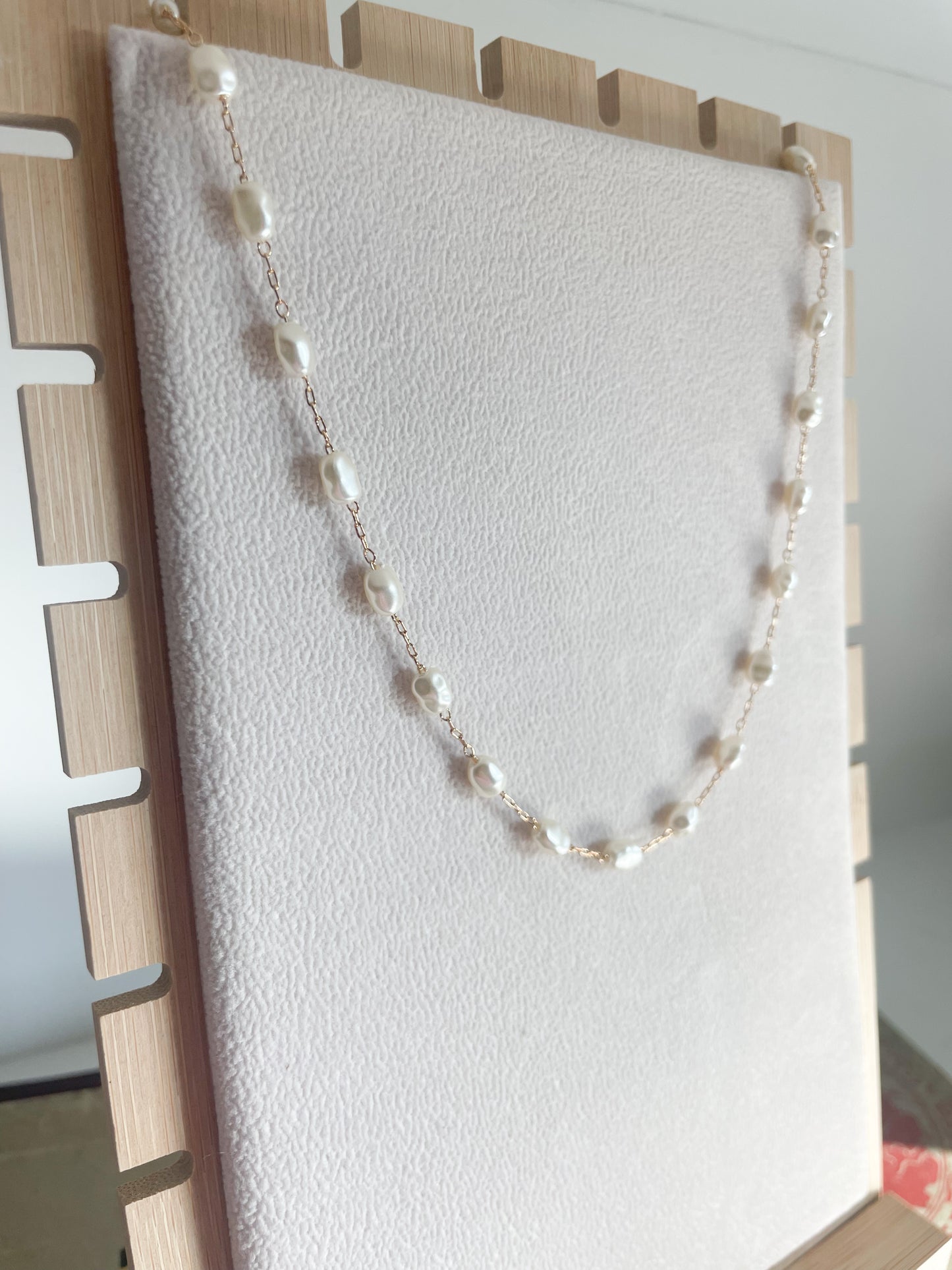Oval Pearl Linked Necklace