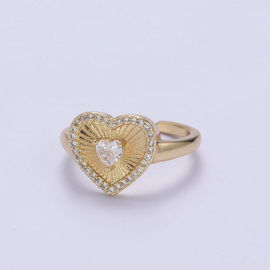 Sunburst Heart Ring 14k Gold Filled Ring