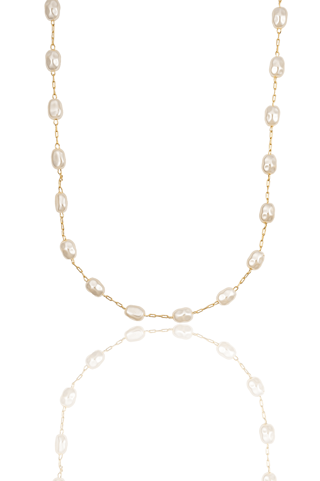 Oval Pearl Linked Necklace
