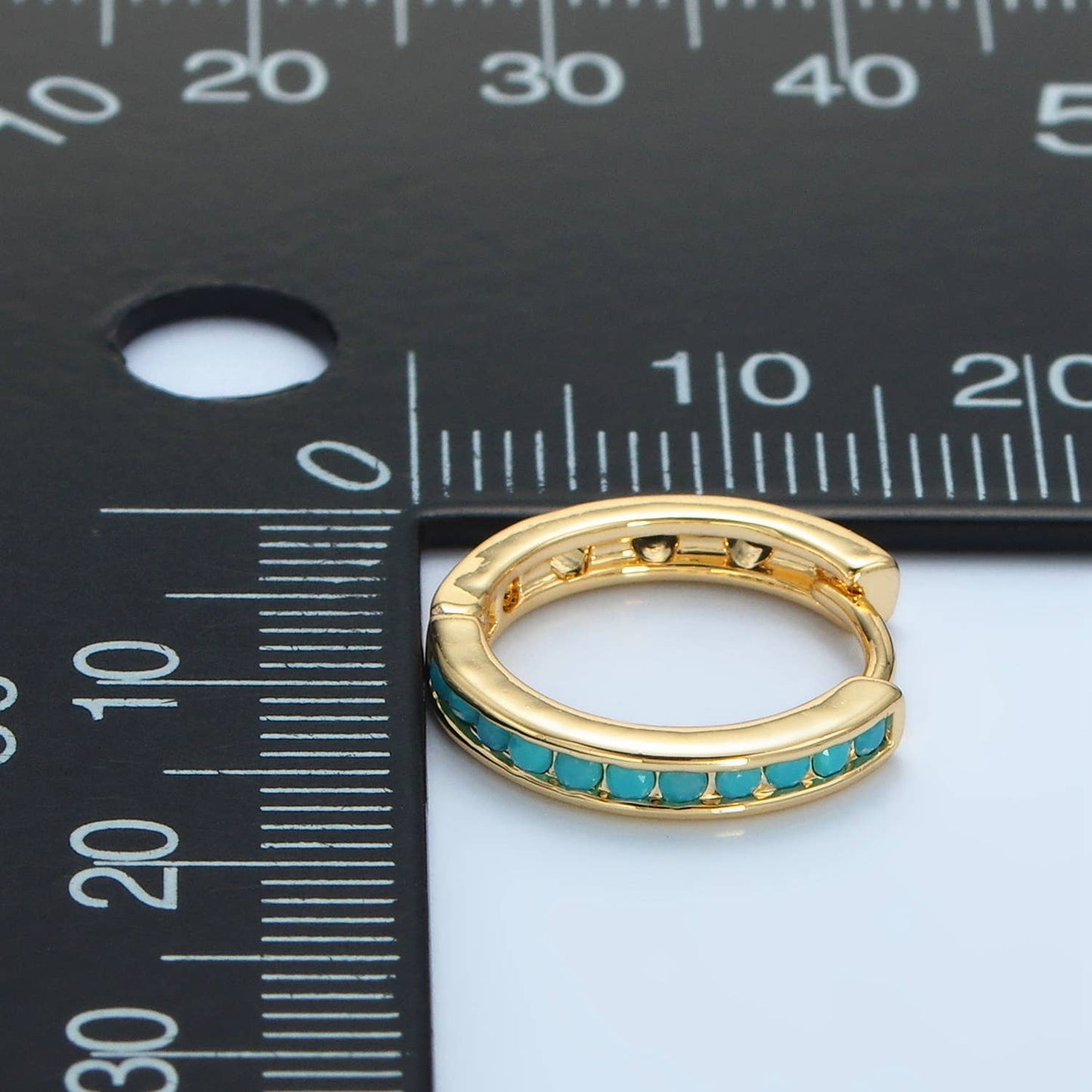 Aim Eternal - 24K Gold Filled Turquoise Huggie Earrings | AD730