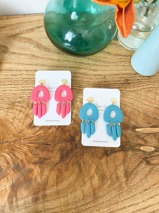 Fringe Dangle in Pink or Blue