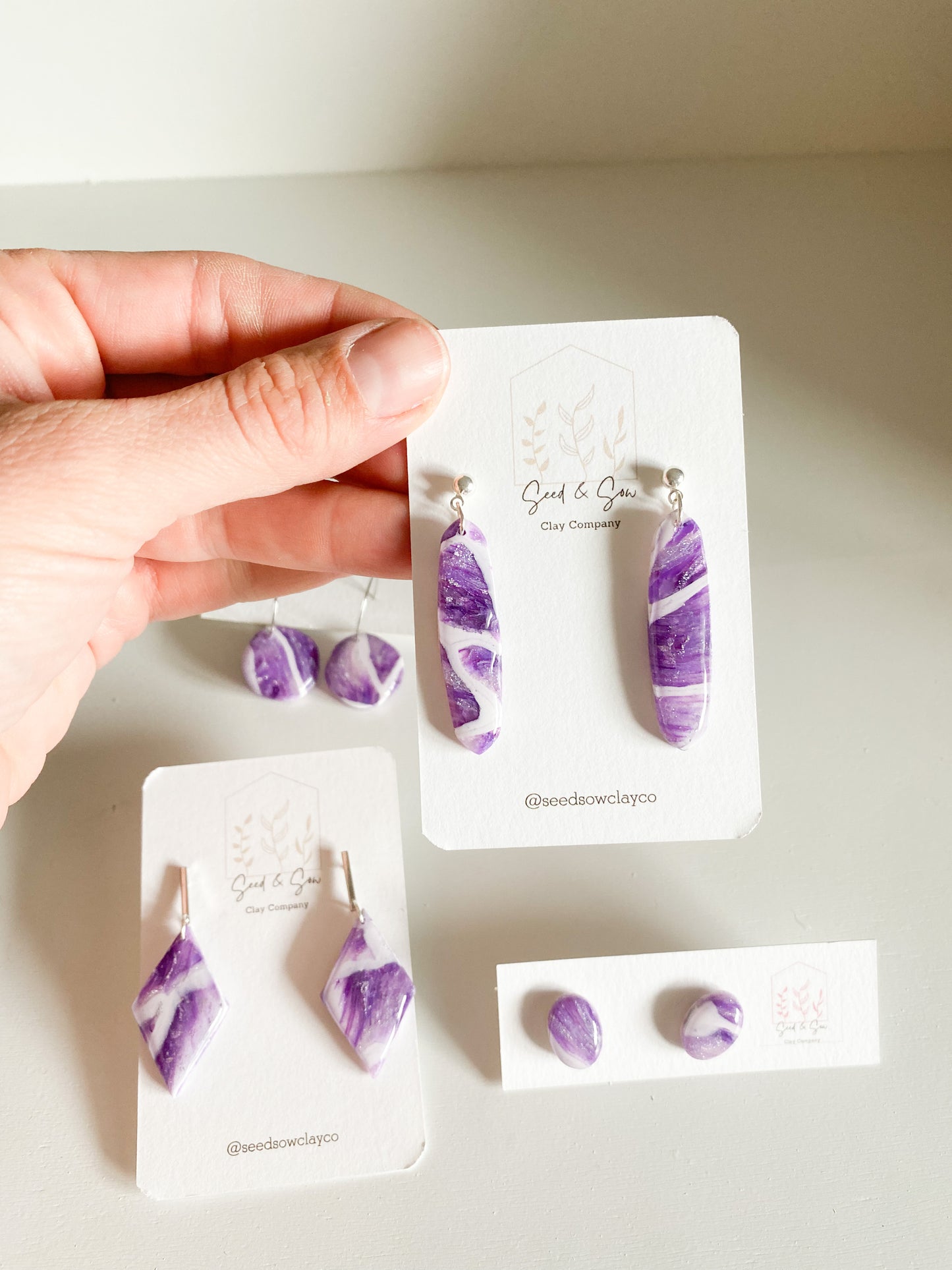 Purple Marble with Silver Accents